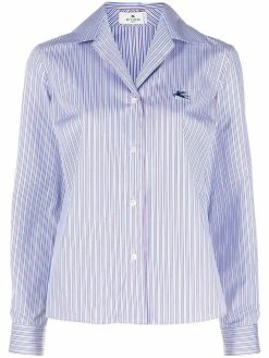 ETRO chemise rayée à logo brodé