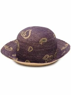 ETRO chapeau tissé à motif cachemire