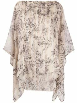 ETRO blouse fleurie à effet de transparence