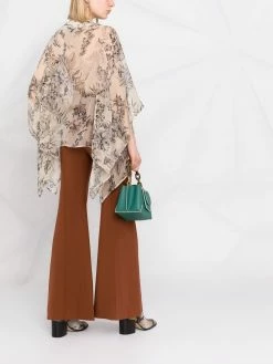 ETRO blouse fleurie à effet de transparence