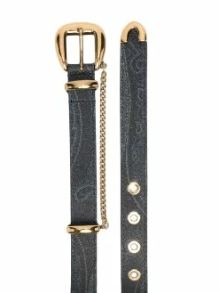 ETRO ceinture fine à détail de chaîne