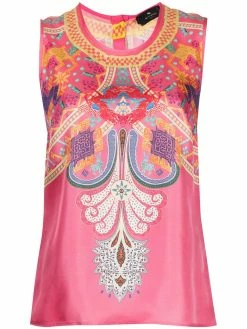 ETRO blouse en soie à broderies géométriques