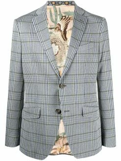 ETRO blazer cintré à carreaux