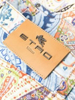ETRO short en jean à motif cachemire