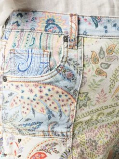 ETRO short en jean à motif cachemire