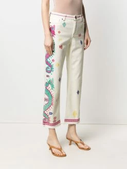 ETRO jean court à broderies