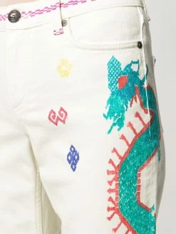 ETRO jean court à broderies