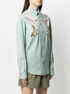ETRO chemise en jean à broderies