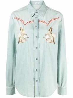 ETRO chemise en jean à broderies