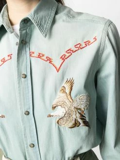 ETRO chemise en jean à broderies