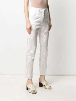 ETRO pantalon de tailleur à fleurs en jacquard