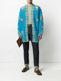 ETRO cardigan en maille nervurée à broderies
