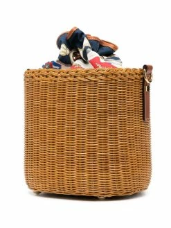 ETRO sac seau en raphia tressé