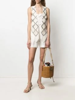 ETRO sac seau en raphia tressé