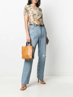 ETRO jean droit à effet usé