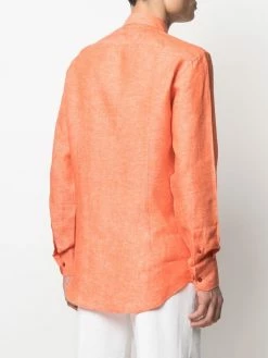 ETRO chemise en lin à logo brodé