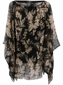 ETRO tunique en soie à fleurs