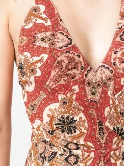 ETRO robe longue sans manches à imprimé cachemire