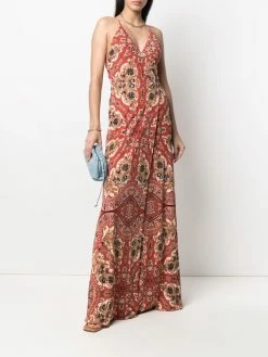 ETRO robe longue sans manches à imprimé cachemire