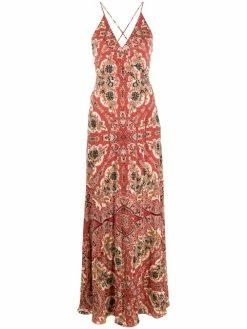 ETRO robe longue sans manches à imprimé cachemire