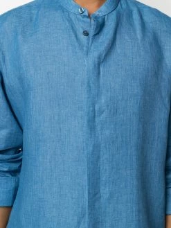 ETRO chemise en lin à col officier