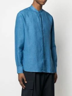 ETRO chemise en lin à col officier