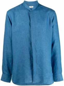 ETRO chemise en lin à col officier