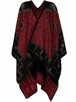 ETRO poncho à motif en jacquard