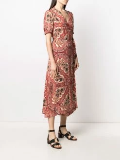 ETRO robe mi-longue à imprimé cachemire