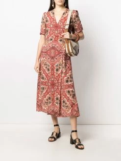 ETRO robe mi-longue à imprimé cachemire