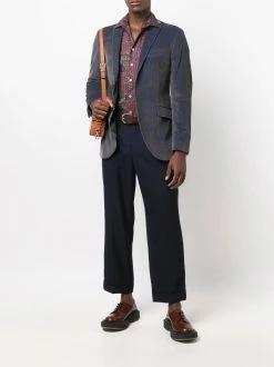 ETRO blazer en velours côtelé à simple boutonnage