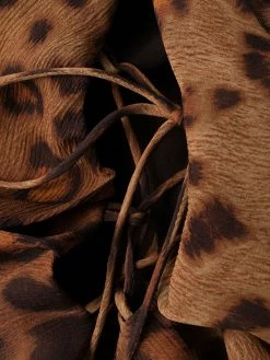 ETRO robe volantée à motif léopard