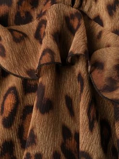 ETRO robe volantée à motif léopard