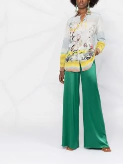 ETRO blouse en soie à imprimé héron