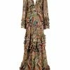 ETRO robe volantée à motif cachemire