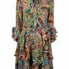ETRO robe volantée à motif cachemire