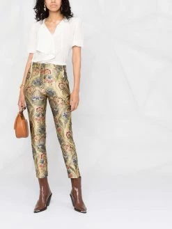 ETRO pantalon de tailleur à fleurs en jacquard