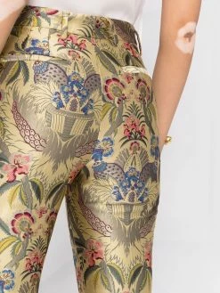 ETRO pantalon de tailleur à fleurs en jacquard