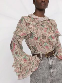 ETRO blouse en soie à imprimé cachemire