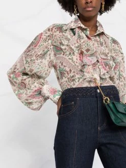 ETRO chemise en soie à motif cachemire