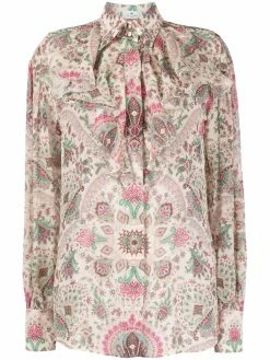 ETRO chemise en soie à motif cachemire