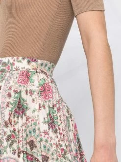 ETRO jupe plissée à motif cachemire