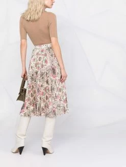 ETRO jupe plissée à motif cachemire