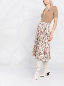 ETRO jupe plissée à motif cachemire