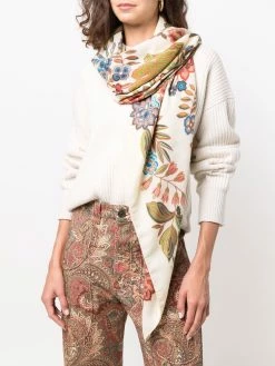 ETRO écharpe en cachemire à fleurs brodées