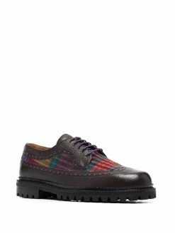 ETRO chaussures en cuir à carreaux