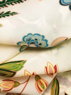 ETRO poncho en soie à fleurs brodées