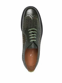 ETRO chaussures en cuir à motif tartan