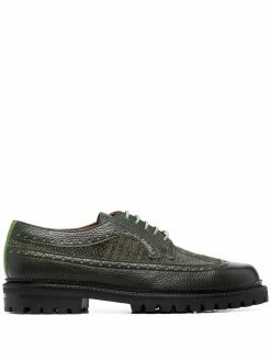 ETRO chaussures en cuir à motif tartan