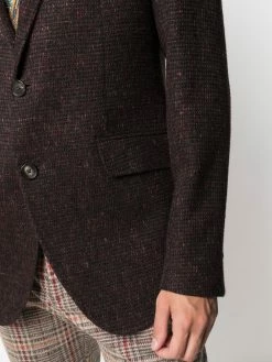 ETRO blazer en tweed à simple boutonnage